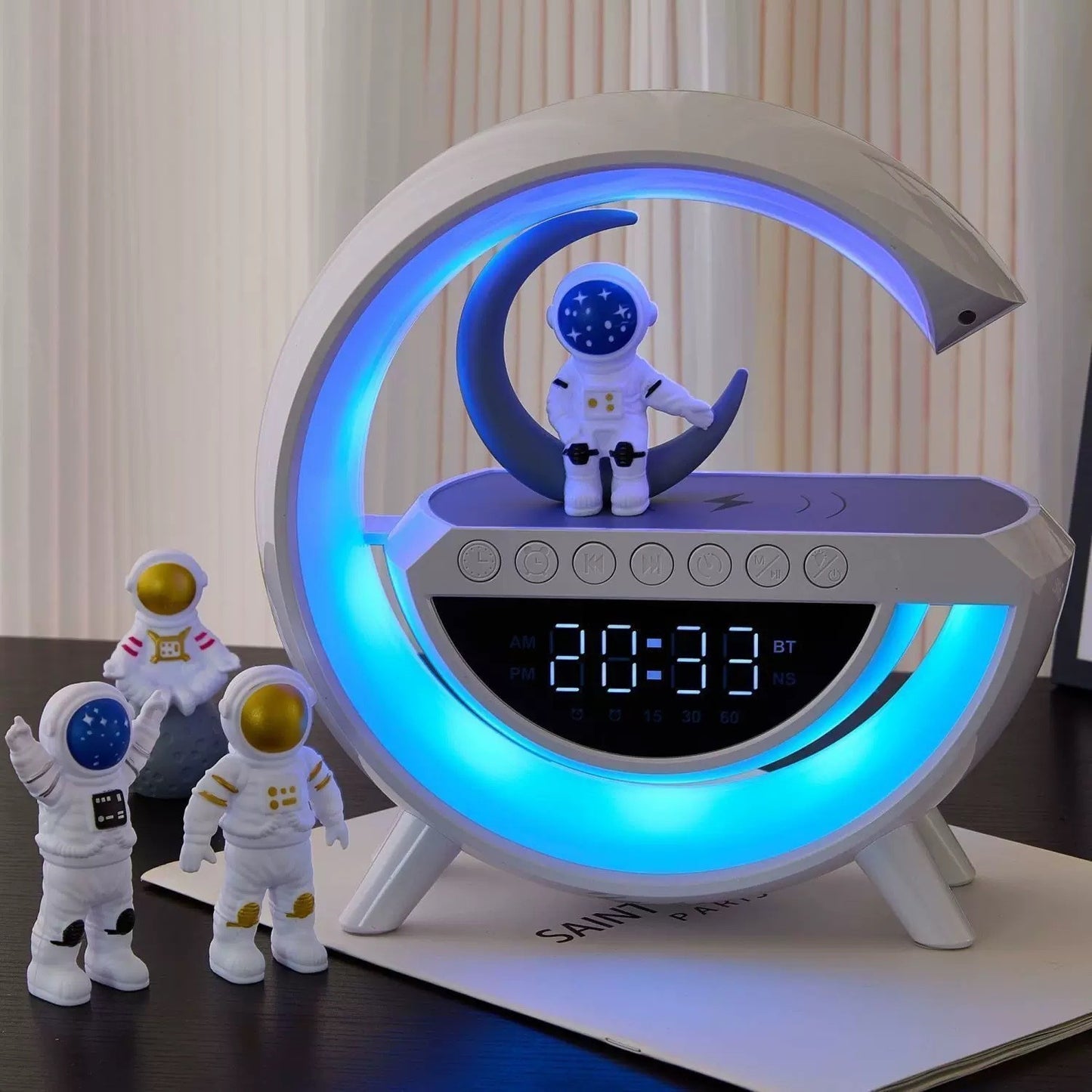 Multifunction Bluetooth Speaker with Wireless Charging and Night Light