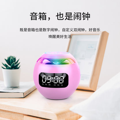 Ball Clock Alarm Clock Bluetooth Speaker Mini Portable Card Small Subwoofer Stereo Colorful Gifts