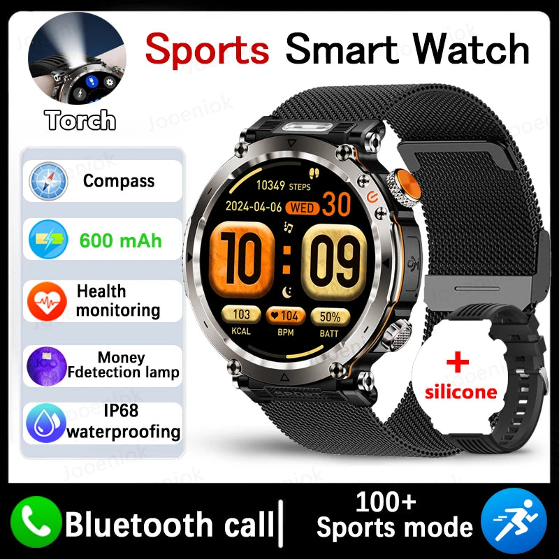2025 New Fashion Luxury 5ATM Watch HT30 GPS Compass Smart Watch Outdoor Sport Man AMOLED 366*366 NFC Heart Rate IP68 Smartwatch