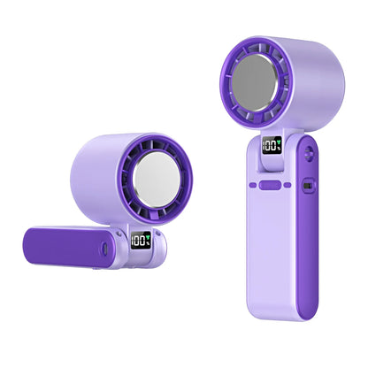 Mini Fan Portable Neck Air Cooling Fan Rechargeable Foldable Handy Fan Small Handheld Cool Fan Outdoor Neck Handing Fan 3000mAh