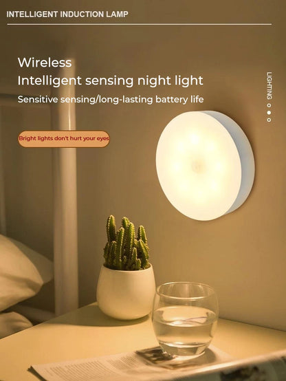 5pcs Wireless LED Night Light Motion Sensor Lamp USB NightLights for Bedroom Kitchen Stair Hallway Wardrobe Lighting Cupboard