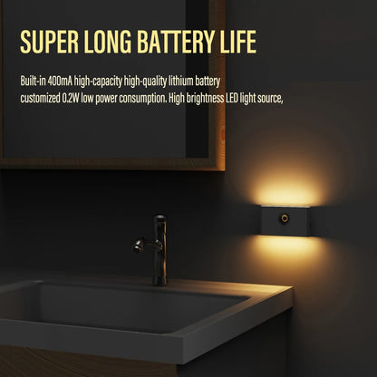 LED Intelligent Sensor Night Light Wireless USB Charging Motion Sensor Wall Light for Bedroom Corridor Cabinet Lighting