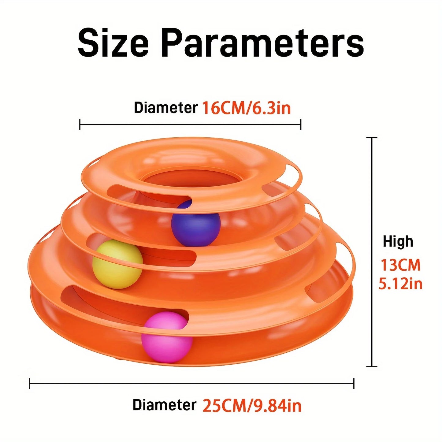 3 Layer Interactive Cat Toy Tower with Colorful Balls Mental Physical Exerciser, Fun Puzzle Game for Active Cats
