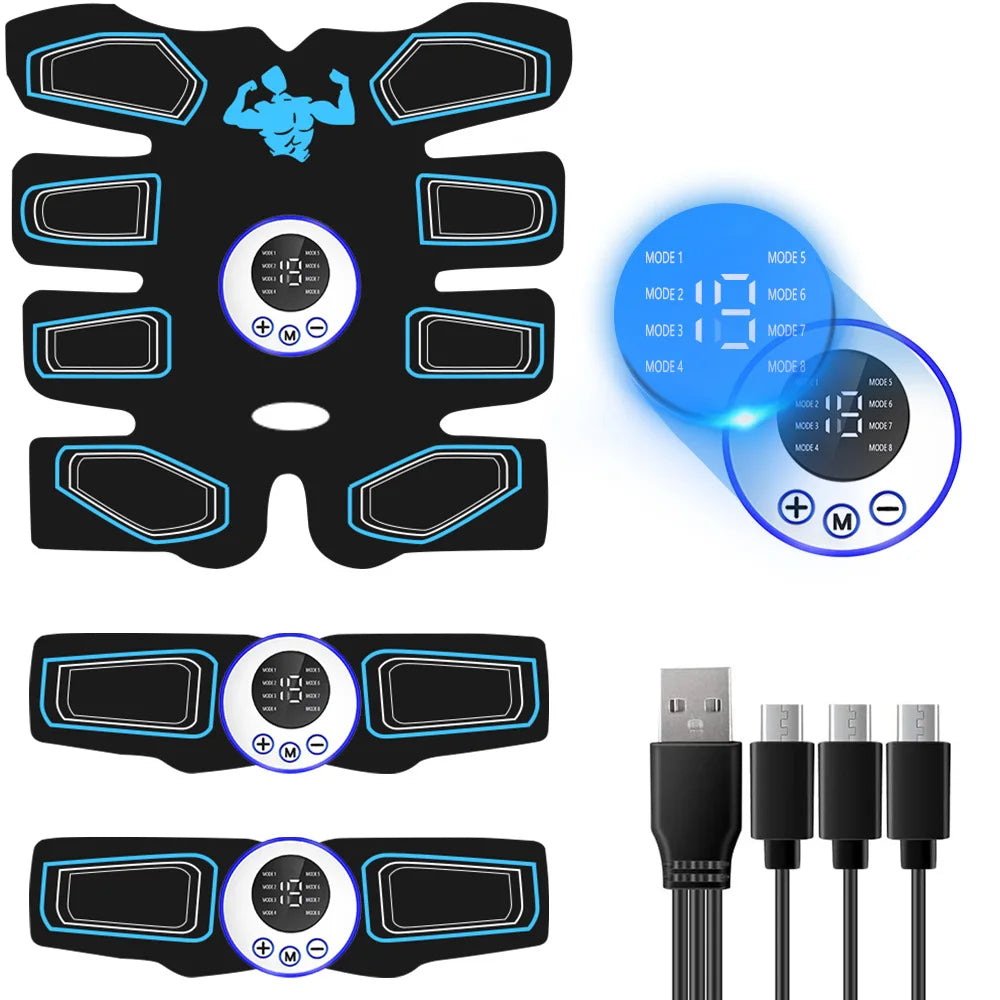 Muscle Stimulator Pads EMS Ab Stimulator Abs Trainer for Body Shaping Abdominal Exercise Equipment Unisex