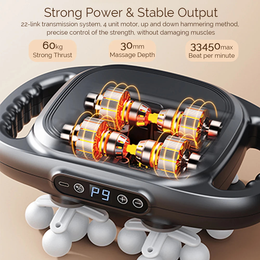 22-Head Fascia Gun High-Frequency Vibration Body Massage Gun Back and Waist Massager Neck Shoulder Massager Muscle masajeador