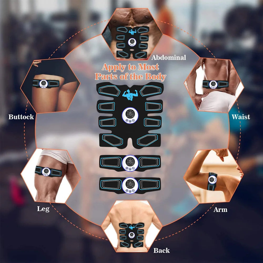 Muscle Stimulator Pads EMS Ab Stimulator Abs Trainer for Body Shaping Abdominal Exercise Equipment Unisex