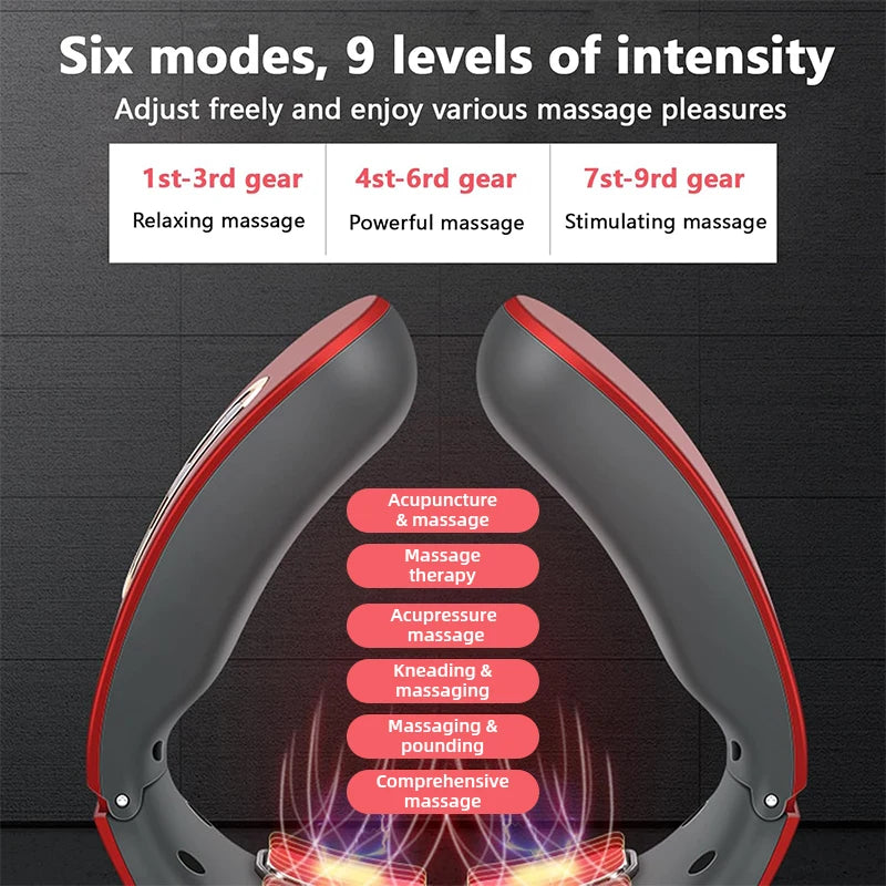 New Electric Neck Massager TENS Pulse Rechargeable Low Frequency Pulse Cervical Smart Electric Neck Massager
