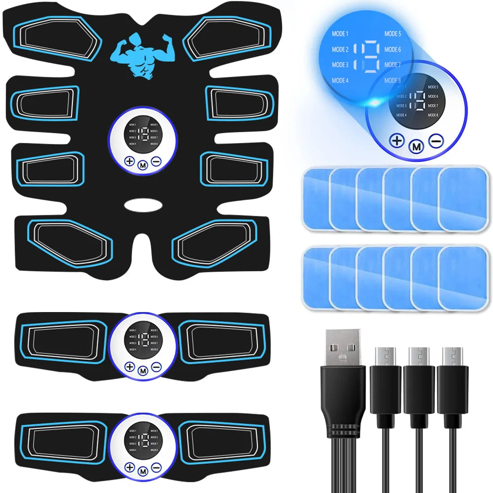 Muscle Stimulator Pads EMS Ab Stimulator Abs Trainer for Body Shaping Abdominal Exercise Equipment Unisex