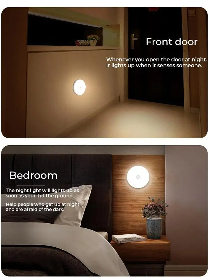 5pcs Wireless LED Night Light Motion Sensor Lamp USB NightLights for Bedroom Kitchen Stair Hallway Wardrobe Lighting Cupboard