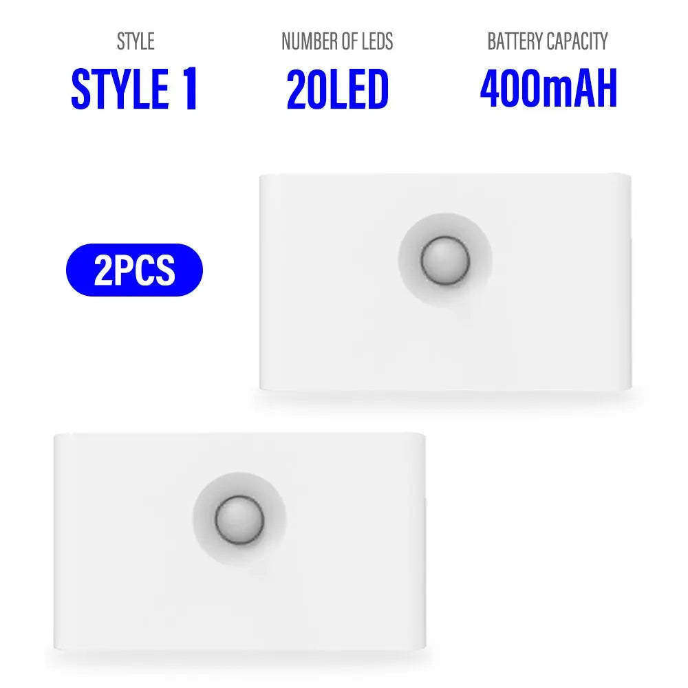 LED Intelligent Sensor Night Light Wireless USB Charging Motion Sensor Wall Light for Bedroom Corridor Cabinet Lighting