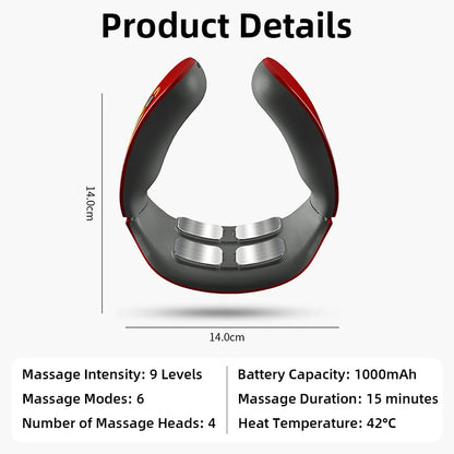 New Electric Neck Massager TENS Pulse Rechargeable Low Frequency Pulse Cervical Smart Electric Neck Massager