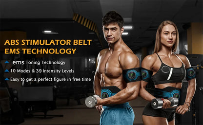 Abdominal Toning Belt EMS Muscle Stimulator Toner Waist Body Slimming Shaping Waist Arm Leg Massage Lose Weight Home Fitness