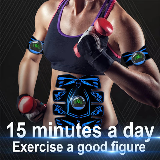 EMS Ab Stimulator Abs Trainer Waist Trainer Belt for Home Use 8-Pack Abs Toning with Remote Portable Fitness Equipment