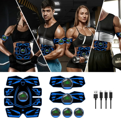 EMS Ab Stimulator Abs Trainer Waist Trainer Belt for Home Use 8-Pack Abs Toning with Remote Portable Fitness Equipment