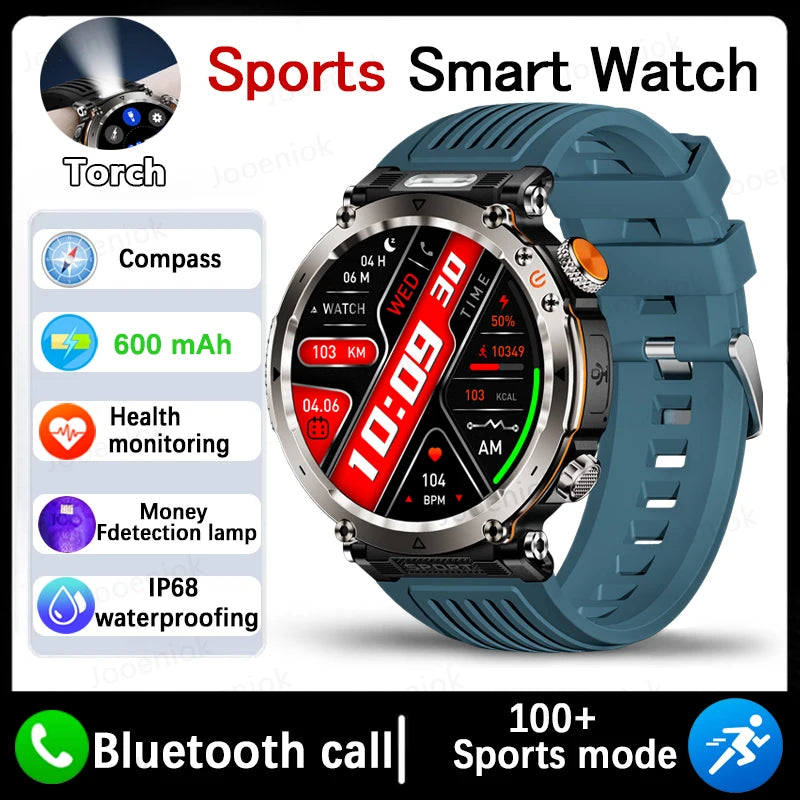 2025 New Fashion Luxury 5ATM Watch HT30 GPS Compass Smart Watch Outdoor Sport Man AMOLED 366*366 NFC Heart Rate IP68 Smartwatch