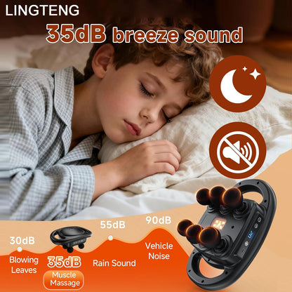 LINGTENGDeep Tissue Massage Gun with 6-Head Muscle Massager, Back Pain Relief Massager, Percussion Massage Tool Handheld Massager, 9 Levels 4 Modes, Christmas Gift, Adult Birthday Gift, Father's Day Gift