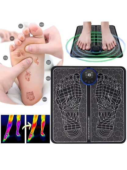 EMS Foot Massager Rechargeable Massage Pad Foot Relaxation Pad Electric Foot Massage Tools Promote Blood Circulation