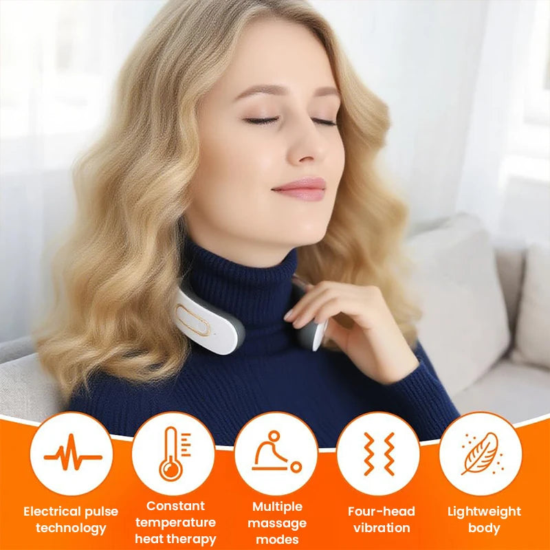 New Electric Neck Massager TENS Pulse Rechargeable Low Frequency Pulse Cervical Smart Electric Neck Massager
