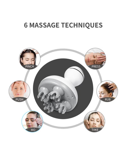 New Electric Cordless Hair Scalp Massager Handheld Portable Head Scratcher Massager for Hair Growth, Deep Clean and Stress Relax