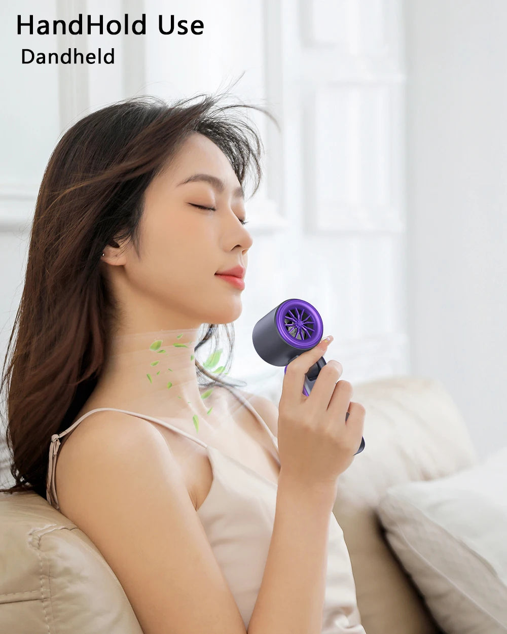 Mini Fan Portable Neck Air Cooling Fan Rechargeable Foldable Handy Fan Small Handheld Cool Fan Outdoor Neck Handing Fan 3000mAh