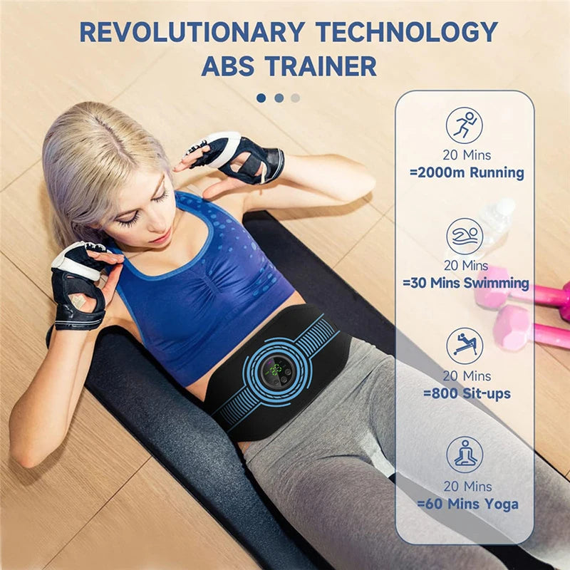 Abdominal Toning Belt EMS Muscle Stimulator Toner Waist Body Slimming Shaping Waist Arm Leg Massage Lose Weight Home Fitness