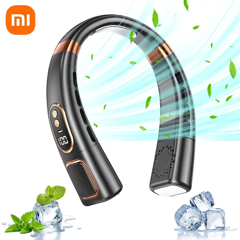 Xiaomi USB Rechargeable Neck Fan 8000mAh Portable Bladeless MINI Electric Ventilador Silent Neckband Wearable Cooling FAN