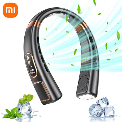 Xiaomi USB Rechargeable Neck Fan 8000mAh Portable Bladeless MINI Electric Ventilador Silent Neckband Wearable Cooling FAN