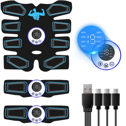 Muscle Stimulator Pads EMS Ab Stimulator Abs Trainer for Body Shaping Abdominal Exercise Equipment Unisex