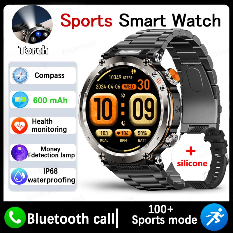 2025 New Fashion Luxury 5ATM Watch HT30 GPS Compass Smart Watch Outdoor Sport Man AMOLED 366*366 NFC Heart Rate IP68 Smartwatch