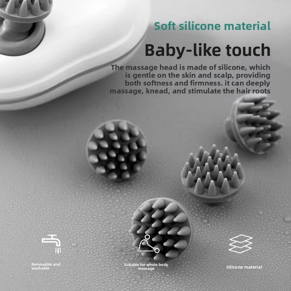 Multi-Purpose Electric Head Massager Scalp Relax Vibration Scalp Massager Rechargeable Kneading Head Massage Machine Bathroom