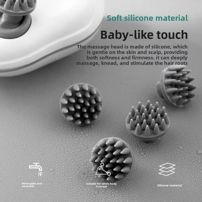 Multi-Purpose Electric Head Massager Scalp Relax Vibration Scalp Massager Rechargeable Kneading Head Massage Machine Bathroom