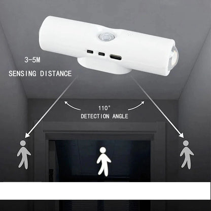 Smart RGB Gradient Night Light Magnetic Motion Sensor Rechargeable Wall Lamp for Bedroom Bathroom Closet Garden Home Decor
