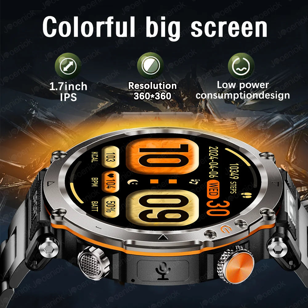2025 New Fashion Luxury 5ATM Watch HT30 GPS Compass Smart Watch Outdoor Sport Man AMOLED 366*366 NFC Heart Rate IP68 Smartwatch
