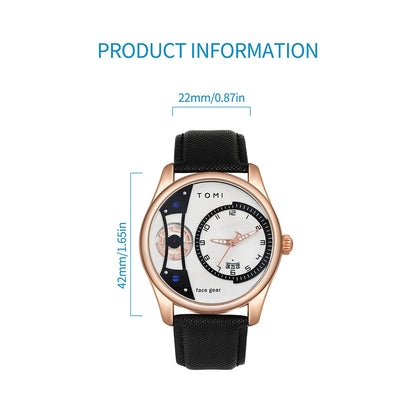 TOMI Set Gift Box for Men's Minimalist Business Quartz Watch Luxury Versatile Double Strap Detachable Watch Festival Gift