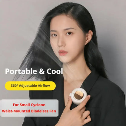 NEW Portable Silent Mini Bladeless Electric Fan,Small fan Clip on Shirt Waist Mini Bladeless Fan Adjustable 3-Speed For Outdoor