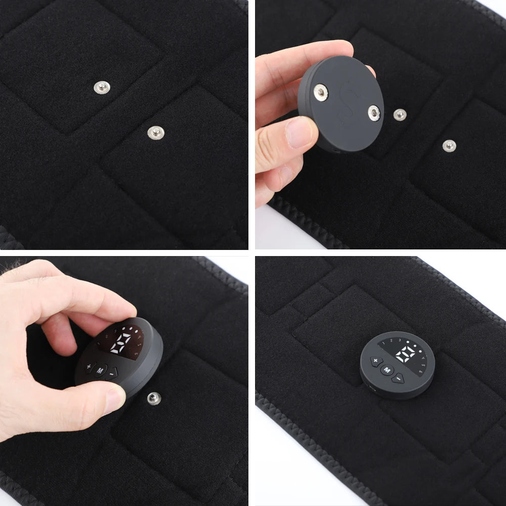 EMS Abdominal Muscle Trainer 6 Modes Abdominal USB Rechargeable ABS Training Belt Exercise Fitness Equipment Muscle Massager