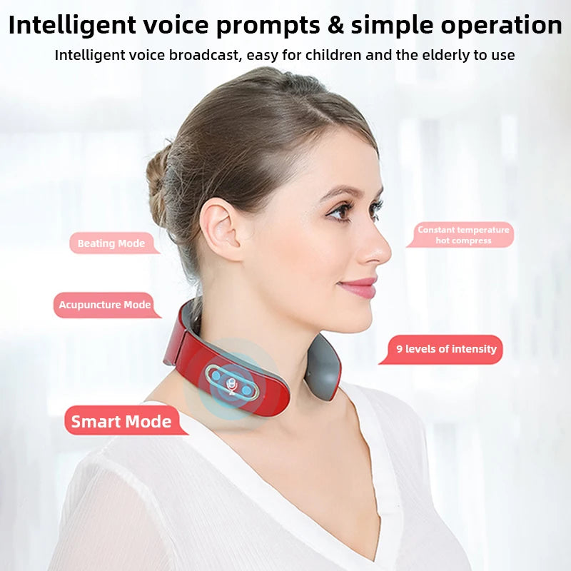 New Electric Neck Massager TENS Pulse Rechargeable Low Frequency Pulse Cervical Smart Electric Neck Massager