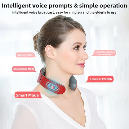 New Electric Neck Massager TENS Pulse Rechargeable Low Frequency Pulse Cervical Smart Electric Neck Massager