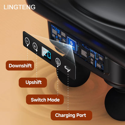 LINGTENGDeep Tissue Massage Gun with 6-Head Muscle Massager, Back Pain Relief Massager, Percussion Massage Tool Handheld Massager, 9 Levels 4 Modes, Christmas Gift, Adult Birthday Gift, Father's Day Gift