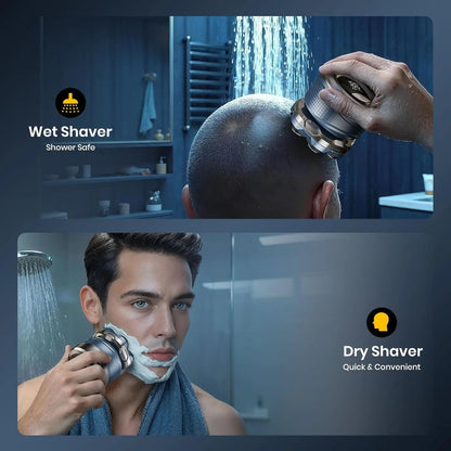 7D Head Shaver Magnetic Head Shavers for Bald Men IPX7 Waterproof Floating Cutter Wet/Dry Electric Razor