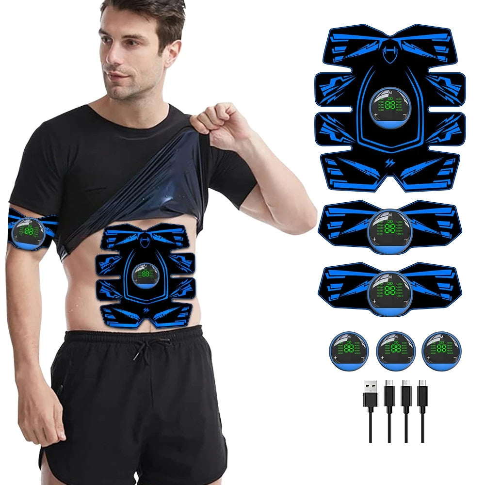 EMS Ab Stimulator Abs Trainer Waist Trainer Belt for Home Use 8-Pack Abs Toning with Remote Portable Fitness Equipment