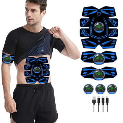 EMS Ab Stimulator Abs Trainer Waist Trainer Belt for Home Use 8-Pack Abs Toning with Remote Portable Fitness Equipment