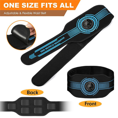 Abdominal Toning Belt EMS Muscle Stimulator Toner Waist Body Slimming Shaping Waist Arm Leg Massage Lose Weight Home Fitness