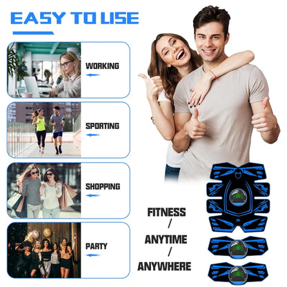EMS Ab Stimulator Abs Trainer Waist Trainer Belt for Home Use 8-Pack Abs Toning with Remote Portable Fitness Equipment
