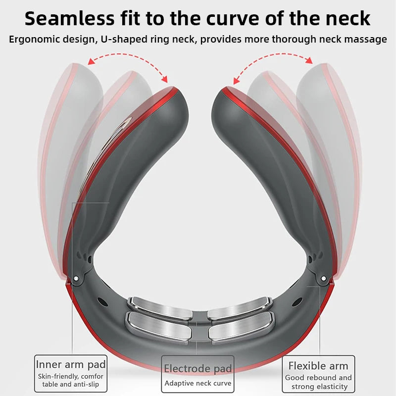 New Electric Neck Massager TENS Pulse Rechargeable Low Frequency Pulse Cervical Smart Electric Neck Massager