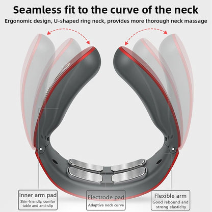 New Electric Neck Massager TENS Pulse Rechargeable Low Frequency Pulse Cervical Smart Electric Neck Massager