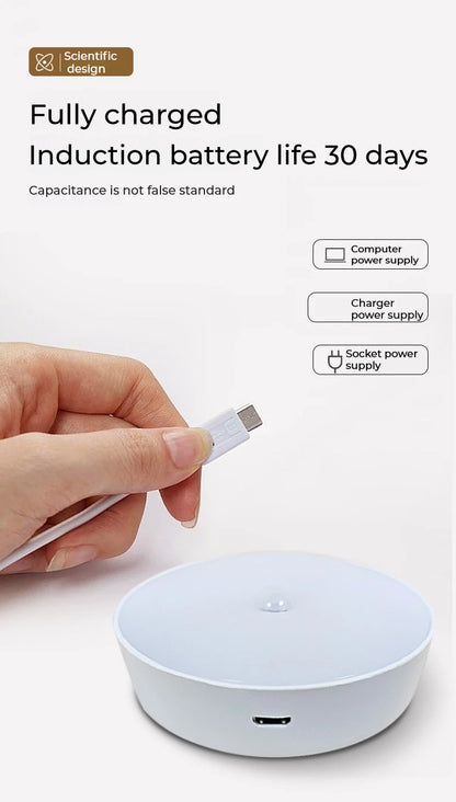 5pcs Wireless LED Night Light Motion Sensor Lamp USB NightLights for Bedroom Kitchen Stair Hallway Wardrobe Lighting Cupboard