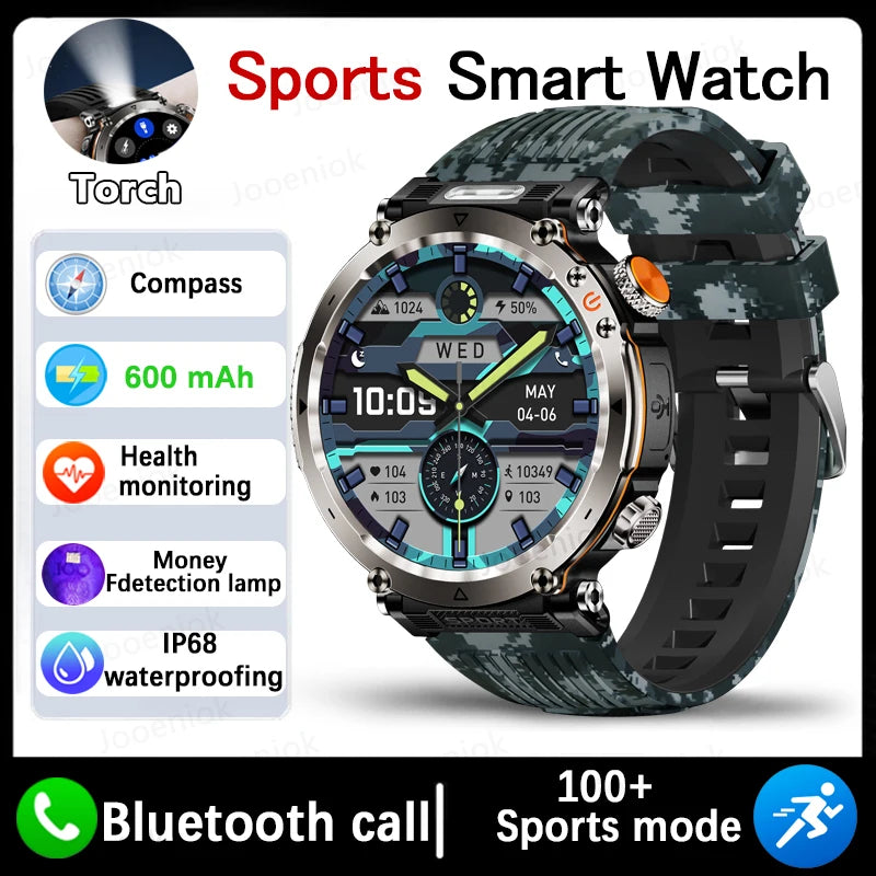 2025 New Fashion Luxury 5ATM Watch HT30 GPS Compass Smart Watch Outdoor Sport Man AMOLED 366*366 NFC Heart Rate IP68 Smartwatch