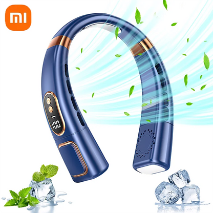 Xiaomi USB Rechargeable Neck Fan 8000mAh Portable Bladeless MINI Electric Ventilador Silent Neckband Wearable Cooling FAN