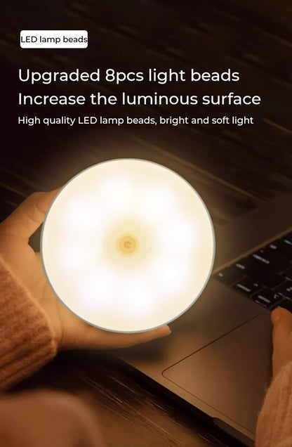 5pcs Wireless LED Night Light Motion Sensor Lamp USB NightLights for Bedroom Kitchen Stair Hallway Wardrobe Lighting Cupboard